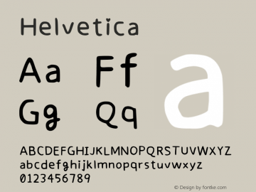 Helvetica 粗伪斜体  Font Sample