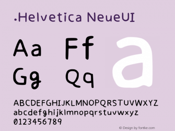 .Helvetica NeueUI 粗体  Font Sample