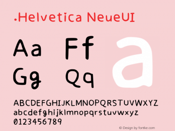 .Helvetica NeueUI 斜体 图片样张