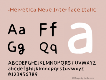 .Helvetica Neue Interface Italic 图片样张