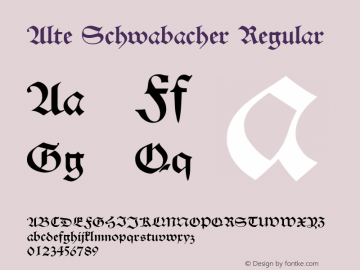 Alte Schwabacher Regular Version 2.5; 2002图片样张