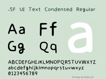 .SF UI Text Condensed Regular 13.0d0e8 Font Sample