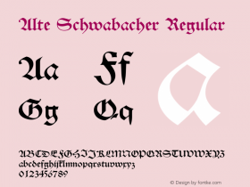 Alte Schwabacher Regular Version 2.1; 2001 Font Sample