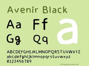 Avenir Black 13.0d3e1 Font Sample