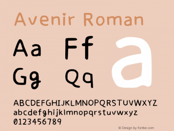 Avenir Roman 13.0d3e1 Font Sample