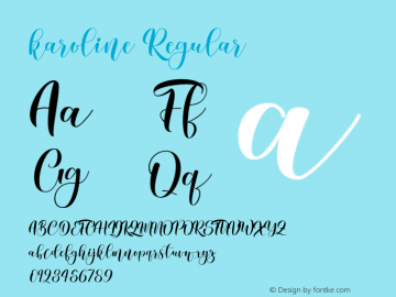 karoline-Regular Version 1.000 Font Sample