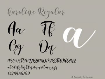 karoline Regular Version 1.000 Font Sample