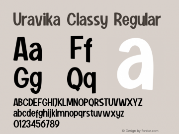 Uravika Classy Version 1.00;October 17, 2020;FontCreator 12.0.0.2545 64-bit图片样张