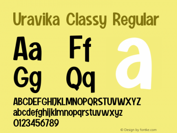Uravika Classy Version 1.00;October 17, 2020;FontCreator 12.0.0.2545 64-bit图片样张