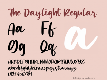The Daylight Version 1.00;September 27, 2020;FontCreator 12.0.0.2567 64-bit图片样张