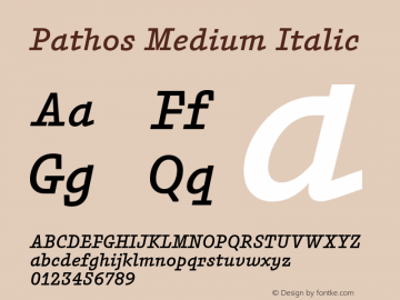 Pathos-MediumItalic Version 1.000;PS 001.000;hotconv 1.0.88;makeotf.lib2.5.64775图片样张