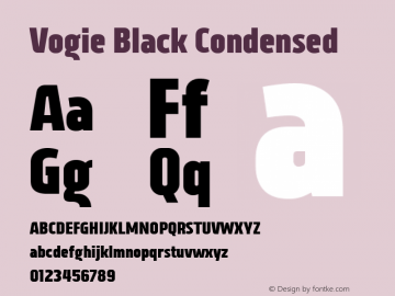 Vogie Black Condensed Version 1.000 Font Sample