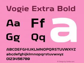 Vogie Extra Bold Version 1.000 Font Sample