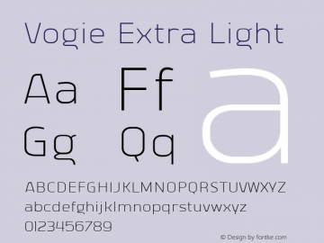 Vogie Extra Light Version 1.000 Font Sample