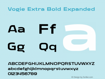 Vogie Extra Bold Expanded Version 1.000图片样张