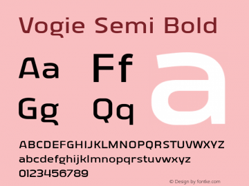 Vogie Semi Bold Version 1.000 Font Sample