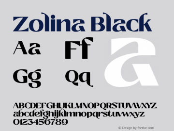 Zolina Black Version 1.000 Font Sample