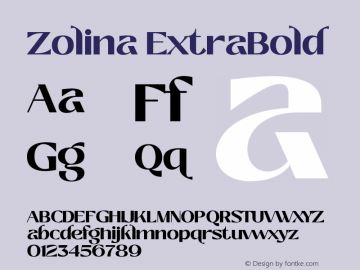 Zolina ExtraBold Version 1.000图片样张