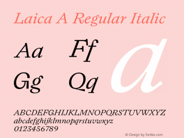 LaicaA-Italic Version 1.000 | wf-rip DC20190215图片样张