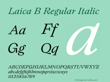 LaicaB-Italic Version 1.000 | wf-rip DC20190215图片样张