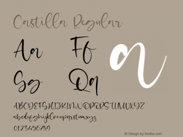 Castilla Version 1.00;October 24, 2020;FontCreator 11.5.0.2430 64-bit Font Sample
