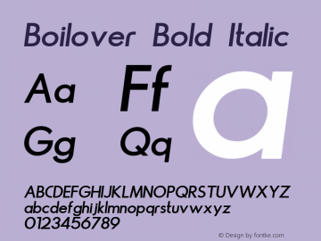 Boilover Bold Italic Version 1.000; ttfautohint (v1.8.3.10-c5d8) Font Sample