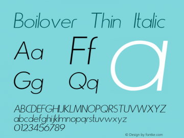 Boilover Thin Italic Version 1.000; ttfautohint (v1.8.3.10-c5d8)图片样张