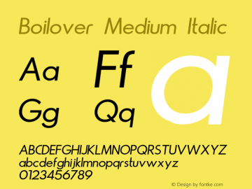 Boilover Medium Italic Version 1.000; ttfautohint (v1.8.3.10-c5d8)图片样张