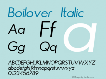 Boilover Regular Italic Version 1.000; ttfautohint (v1.8.3.10-c5d8)图片样张