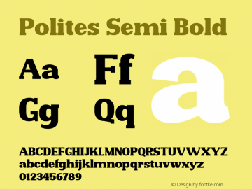 Polites Semi Bold Version 1.000图片样张