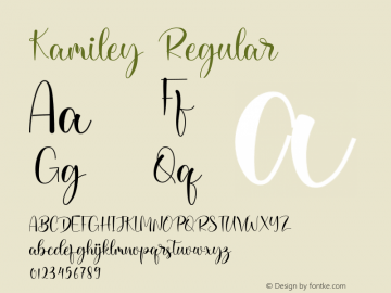 Kamiley Version 1.00;October 26, 2020;FontCreator 12.0.0.2567 64-bit Font Sample