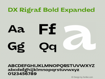 DXRigraf-BoldExpanded Version 1.000 Font Sample