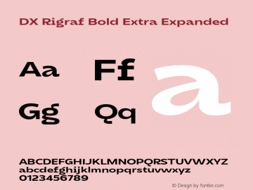 DXRigraf-BoldExtraExpanded Version 1.000 Font Sample