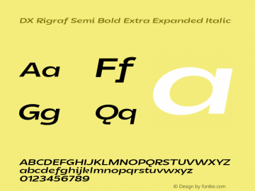 DXRigraf-SemBdExtExpIta Version 1.000 Font Sample