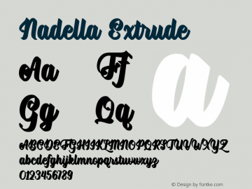 Nadella Extrude Version 1.000 Font Sample