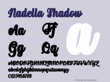 Nadella Shadow Version 1.000 Font Sample