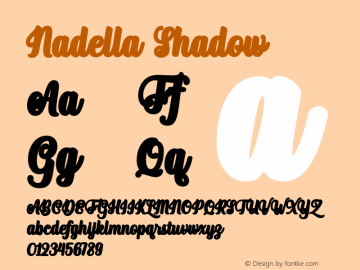 Nadella Shadow Version 1.000;hotconv 1.0.109;makeotfexe 2.5.65596 Font Sample