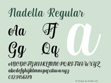 Nadella Regular Version 1.000 Font Sample