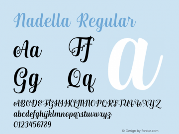 Nadella Regular Version 1.000;hotconv 1.0.109;makeotfexe 2.5.65596 Font Sample