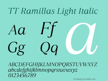 TTRamillas-LightItalic Version 1.00图片样张