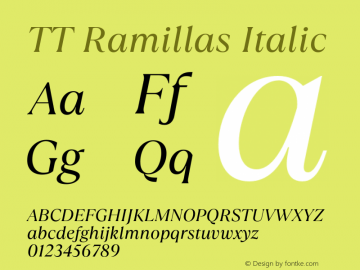TTRamillas-Italic Version 1.00图片样张
