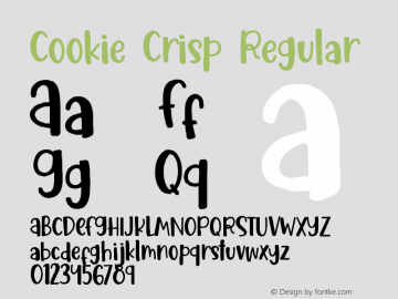 Cookie Crisp Version 1.00;October 7, 2020;FontCreator 11.5.0.2430 64-bit图片样张