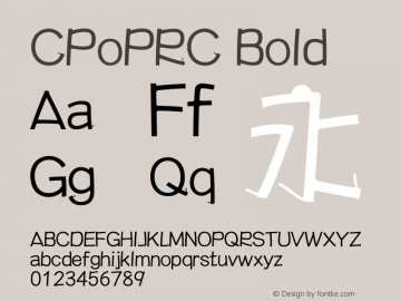 CPoPRC Bold  Font Sample