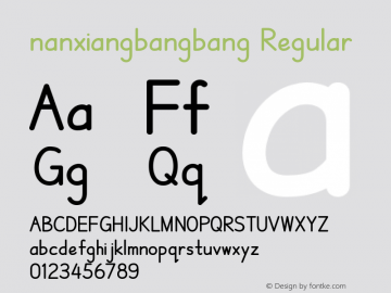 nanxiang bangbang Version 1.0 Font Sample