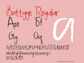 Battgge Version 1.00;October 10, 2020;FontCreator 13.0.0.2683 64-bit Font Sample