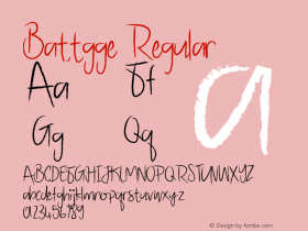 Battgge Version 1.00;October 10, 2020;FontCreator 13.0.0.2683 64-bit图片样张