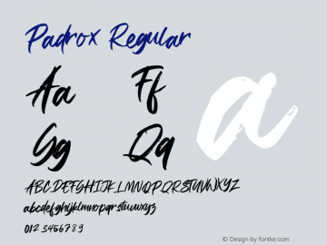 Padrox Version 1.00;October 9, 2020;FontCreator 13.0.0.2683 64-bit图片样张