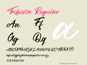 Tribista Version 1.00;October 8, 2020;FontCreator 13.0.0.2683 64-bit Font Sample