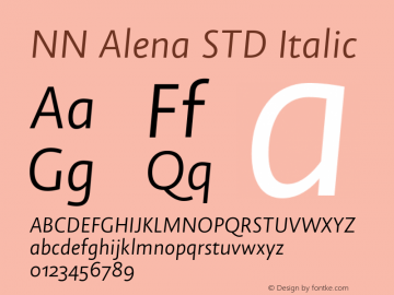 NN Alena STD Regular Italic Version 3.001图片样张