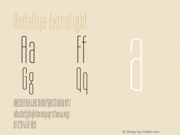 Aodaliya-ExtraLight Version 001.000图片样张